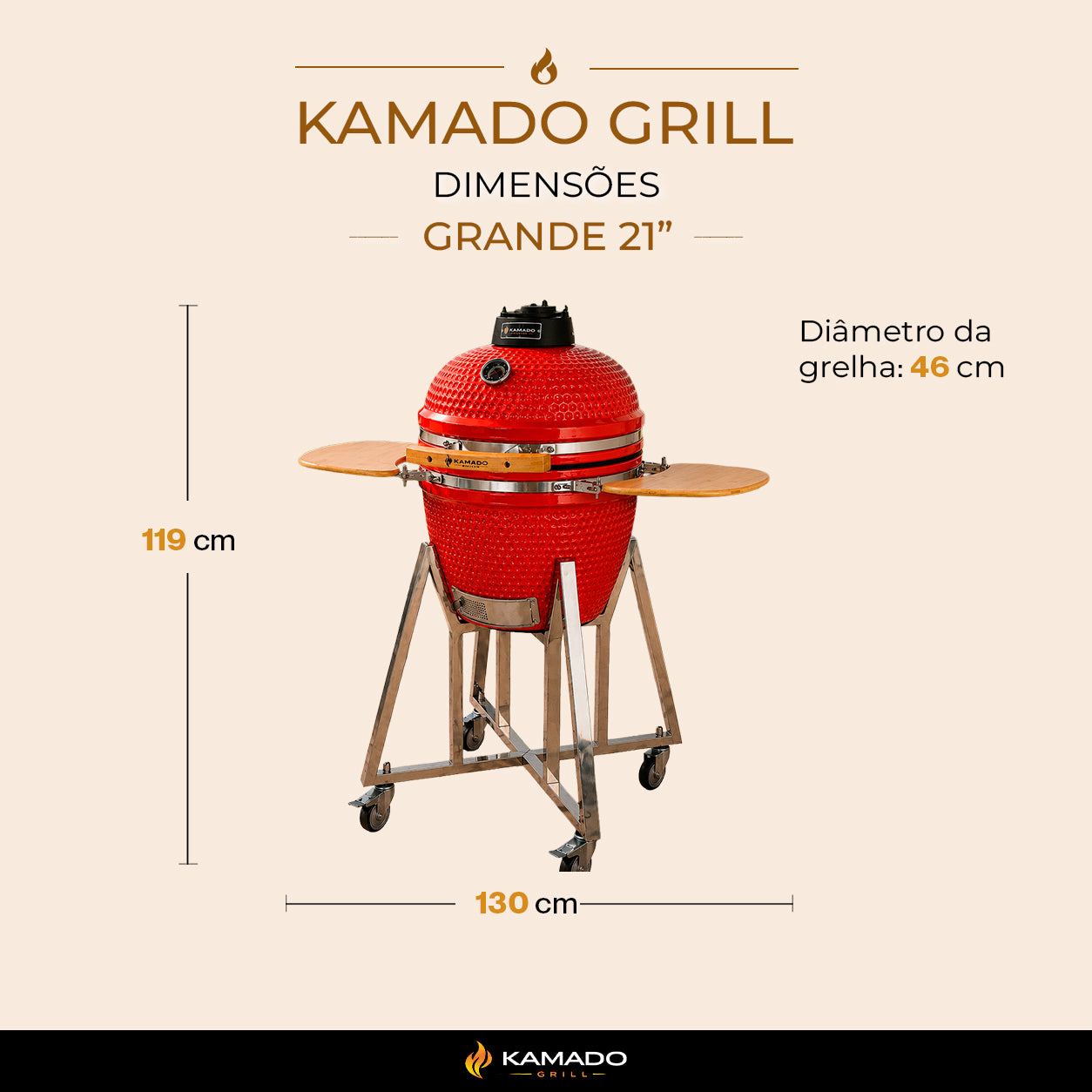 Churrasqueira Kamado Grande 21 polegadas - Frete Grátis* - Pronta Entrega