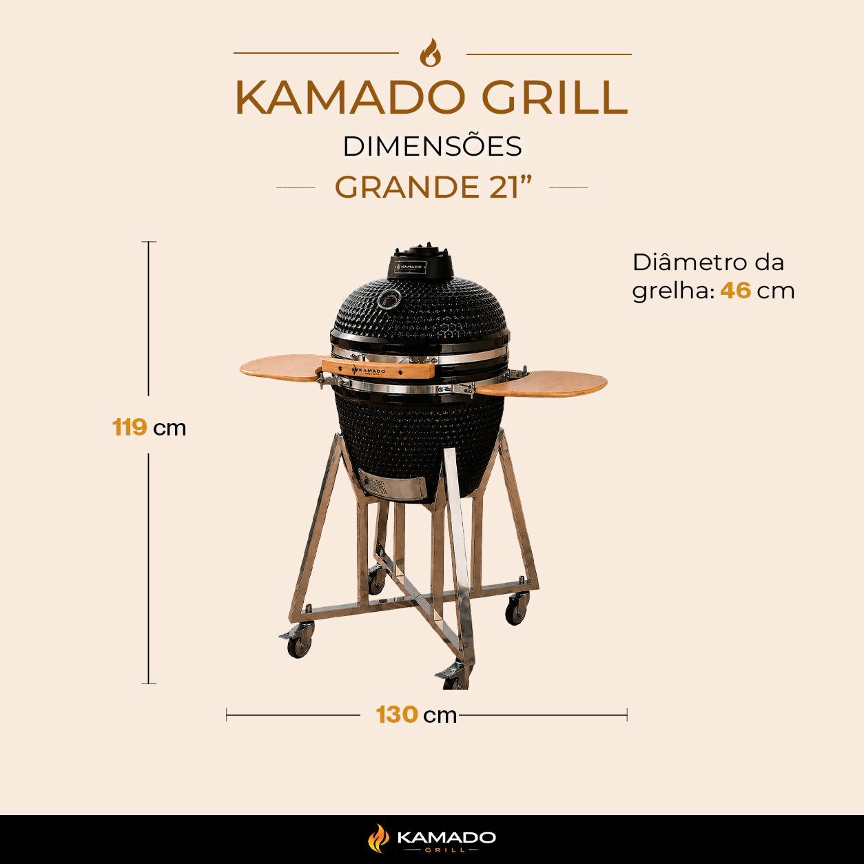 Churrasqueira Kamado Grande 21 polegadas - Frete Grátis* - Pronta Entrega