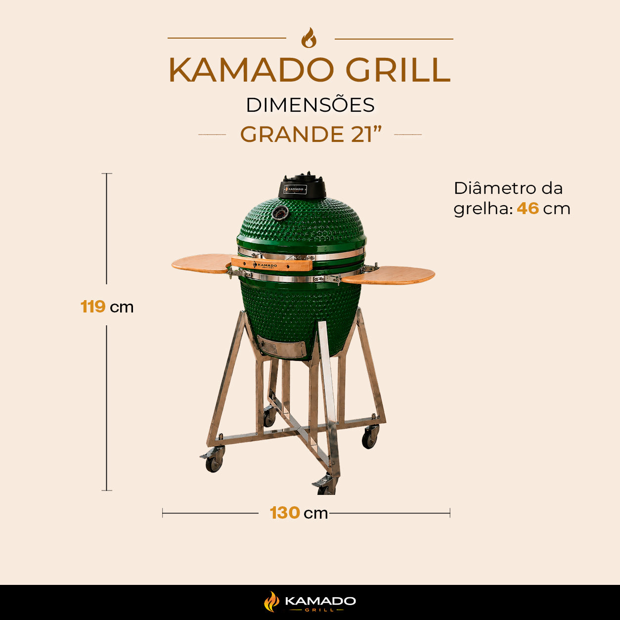Churrasqueira Kamado Grande 21 polegadas - Frete Grátis* - Pronta Entrega