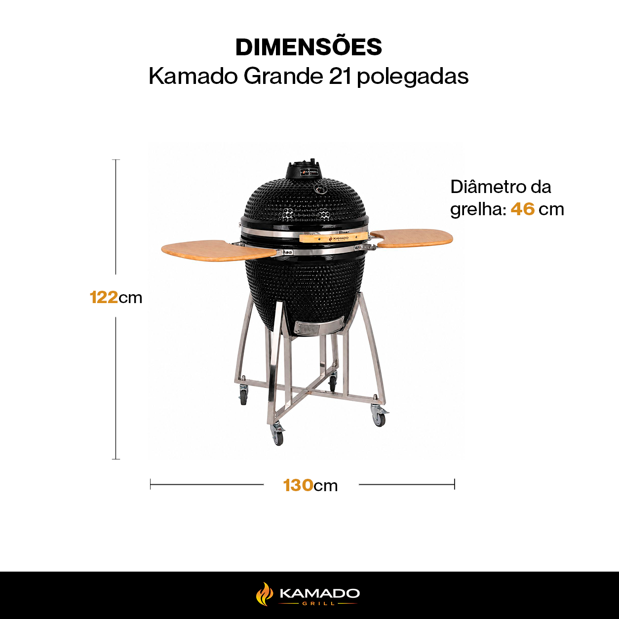 Churrasqueira Kamado Grande 21 polegadas - Frete Grátis* - Pronta Entrega