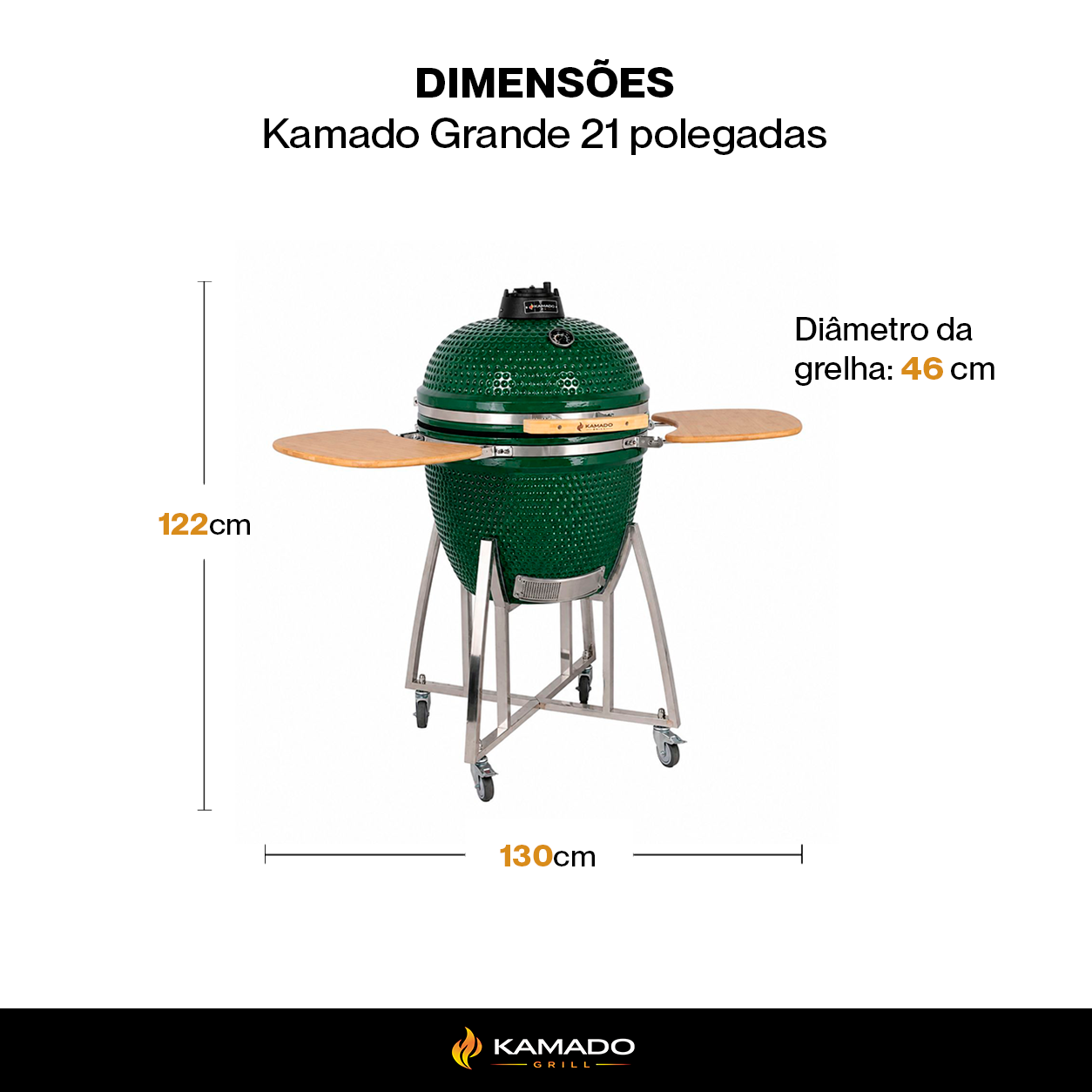 Churrasqueira Kamado Grande 21 polegadas - Frete Grátis* - Pronta Entrega