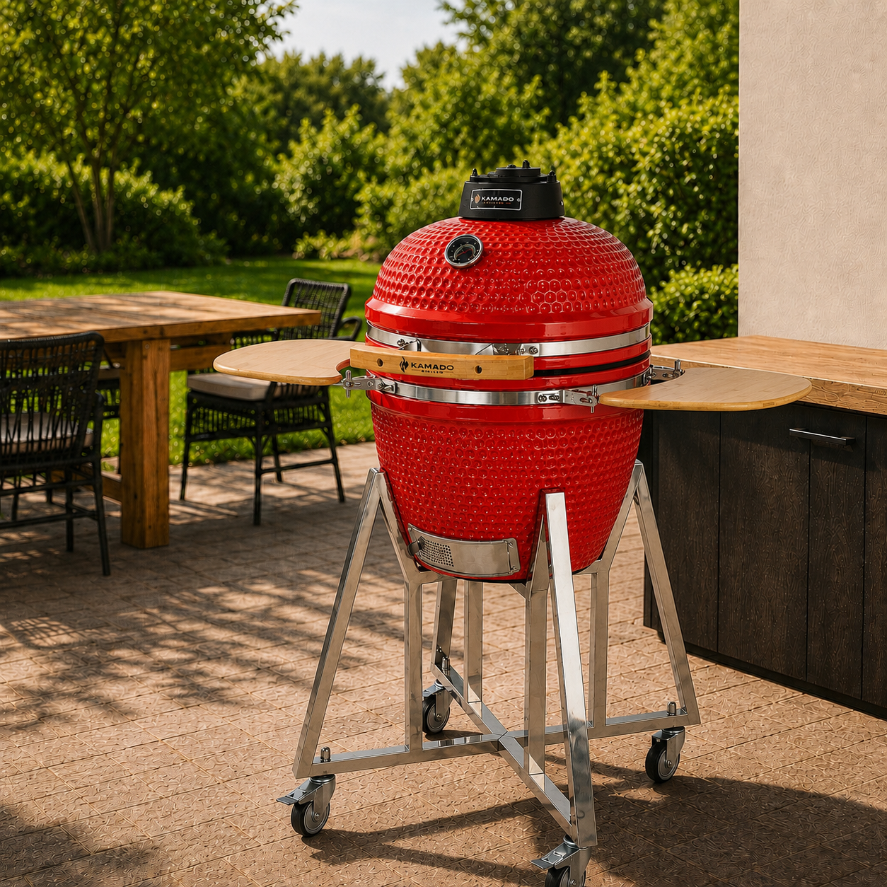 Churrasqueira Kamado Grill Grande Vermelha