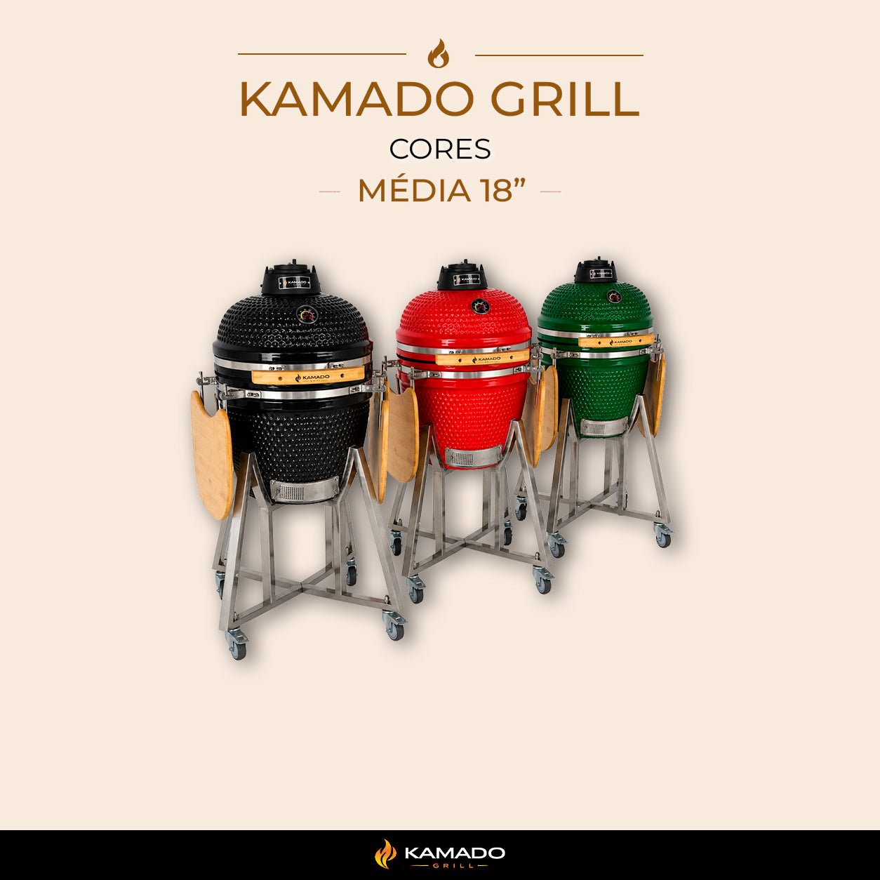 Churrasqueira Kamado Média 18 polegadas - Frete Grátis* - Pronta Entrega