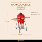 Churrasqueira Kamado Média 18 polegadas - Frete Grátis* - Pronta Entrega