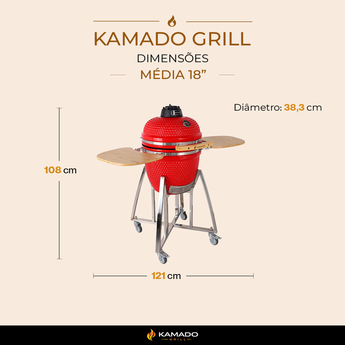 Churrasqueira Kamado Média 18"