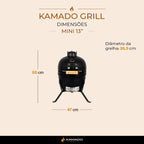 Churrasqueira Kamado Mini 13 polegadas - Frete Grátis* - Pronta Entrega