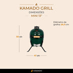 Churrasqueira Kamado Mini 13 polegadas - Frete Grátis* - Pronta Entrega