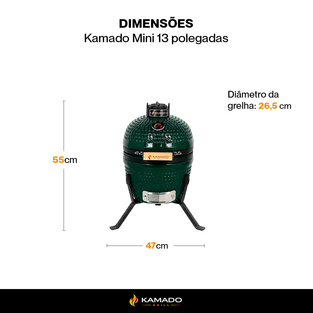 Churrasqueira Kamado Mini 13 polegadas - Frete Grátis* - Pronta Entrega