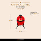 Churrasqueira Kamado Mini 13 polegadas - Frete Grátis* - Pronta Entrega
