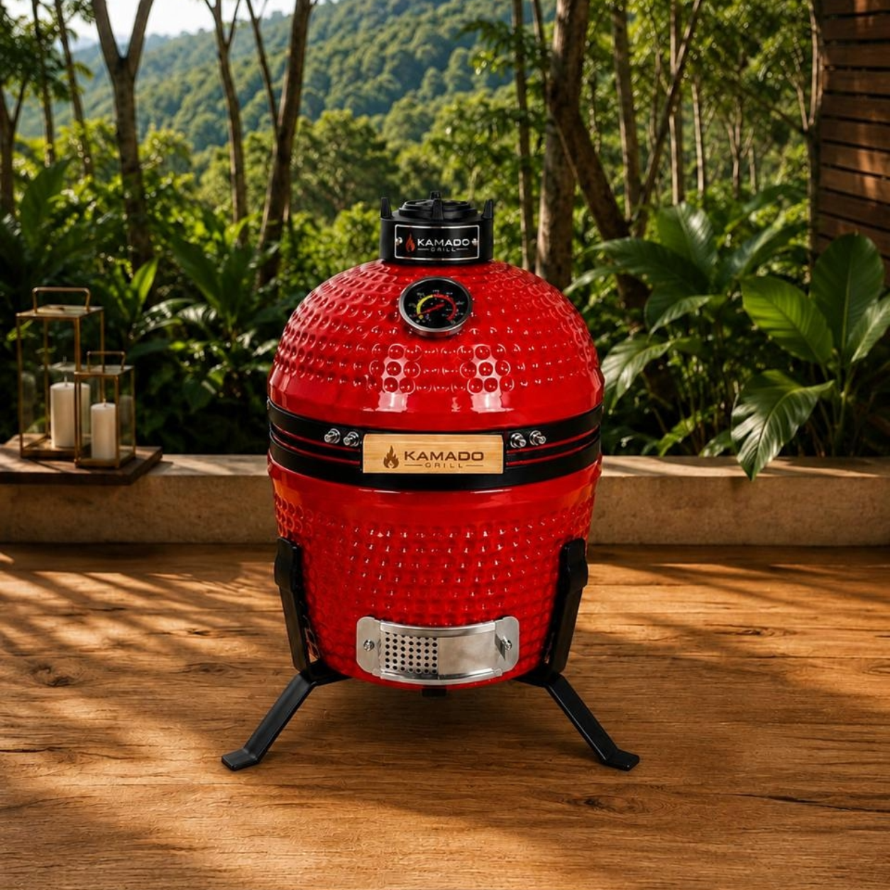 Churrasqueira Kamado Grill Mini Vermelha