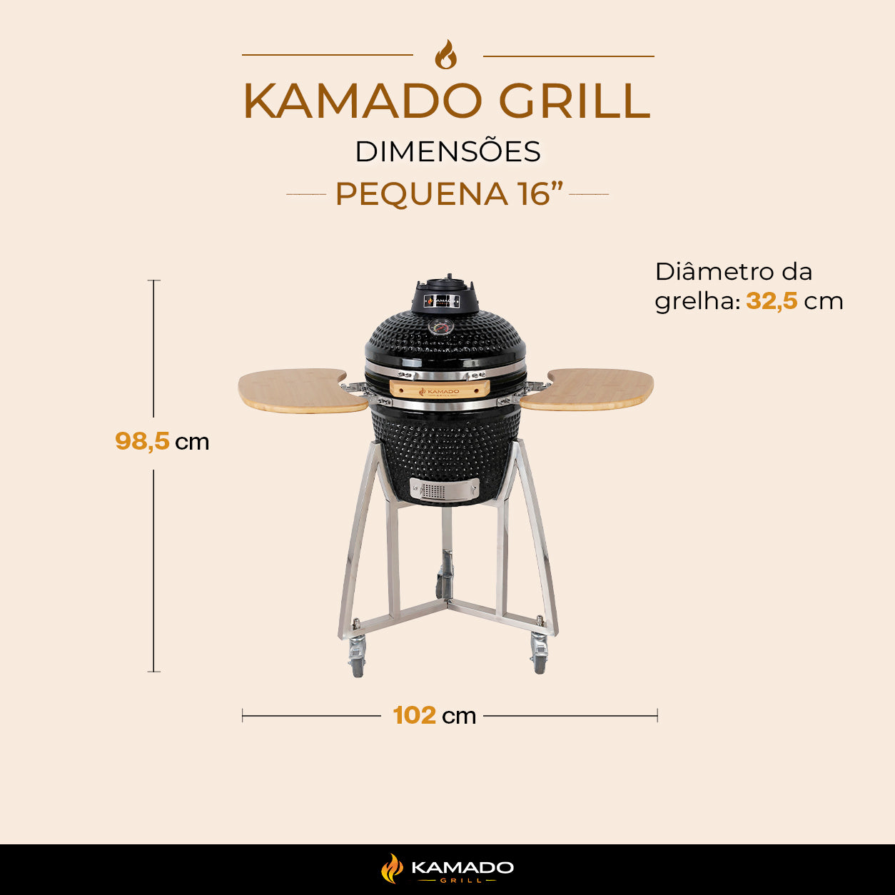 Churrasqueira Kamado Pequena 16 polegadas - Frete Grátis* - Pronta Entrega