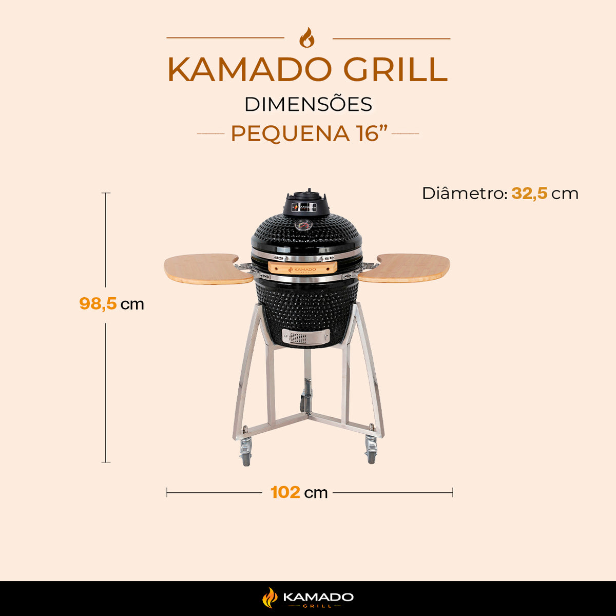 Churrasqueira Kamado Pequena 16"
