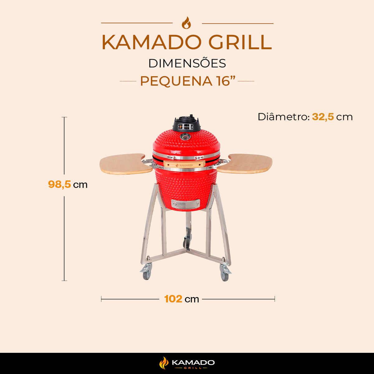 Churrasqueira Kamado Pequena 16"