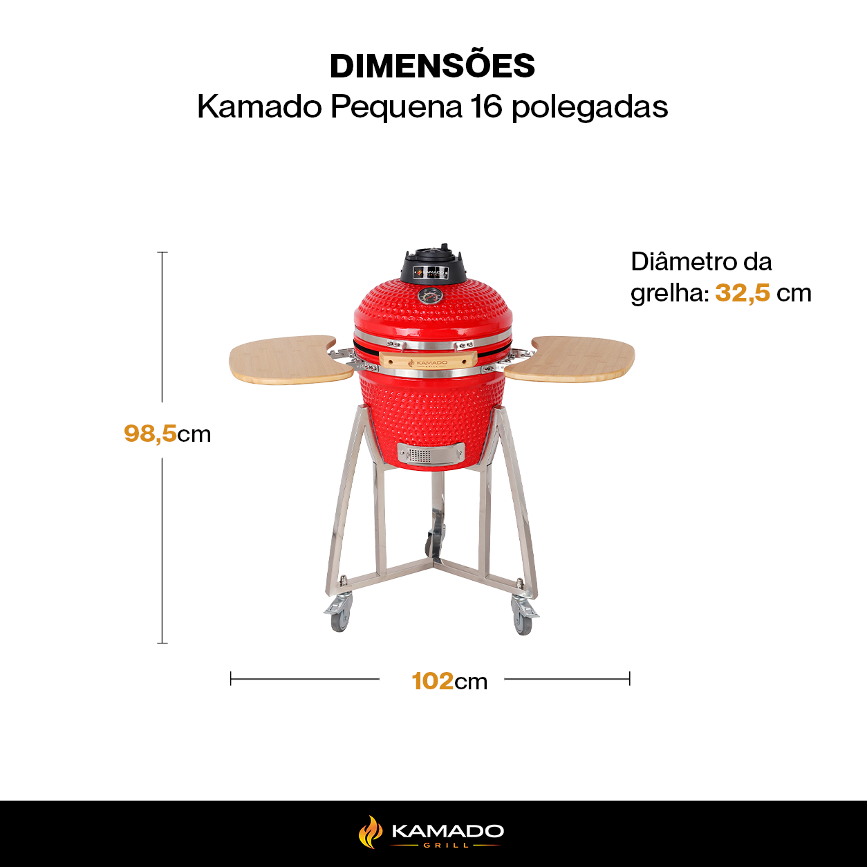 Churrasqueira Kamado Pequena 16 polegadas - Frete Grátis* - Pronta Entrega