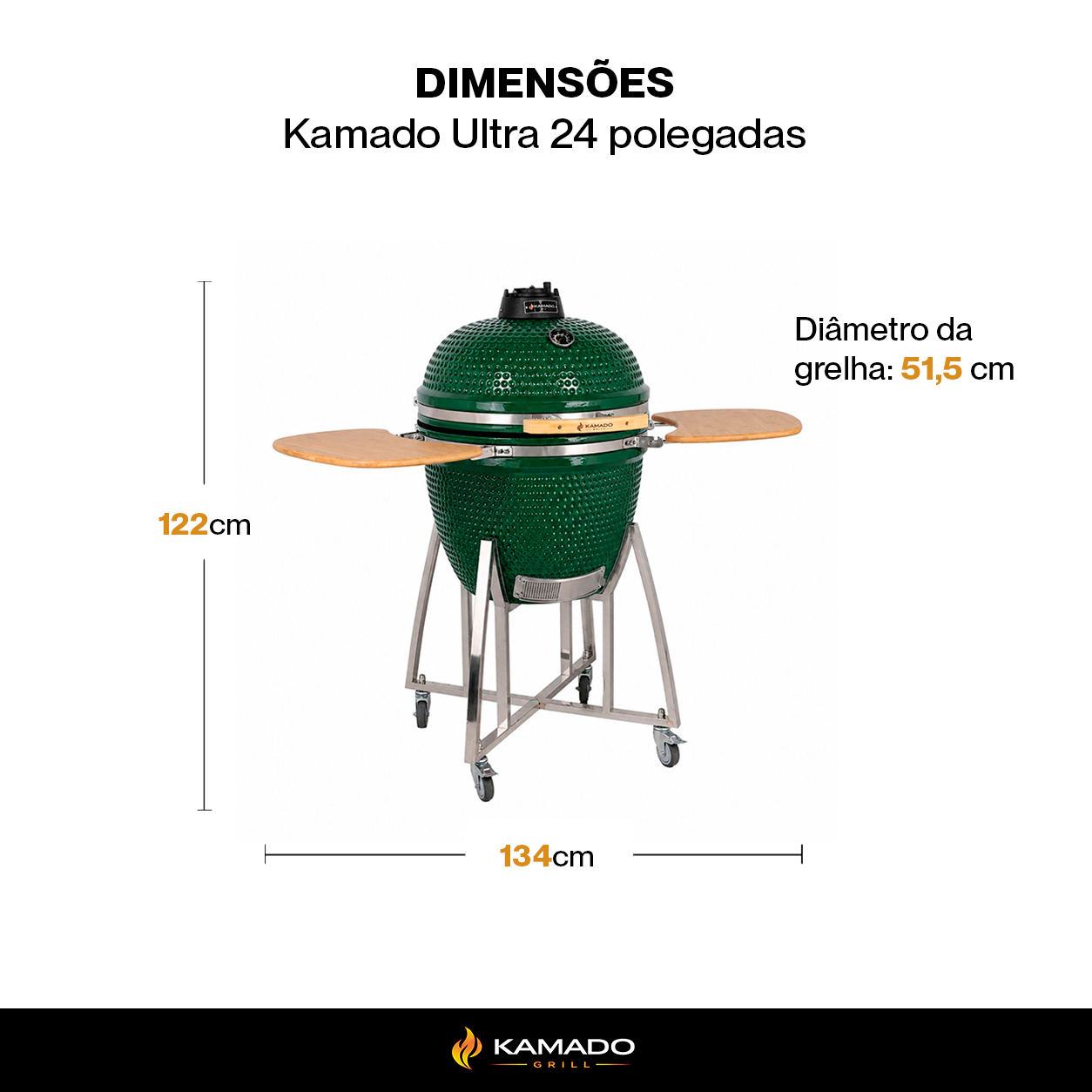 Churrasqueira Kamado Ultra 23.5 polegadas - Frete Grátis* - Pronta Entrega