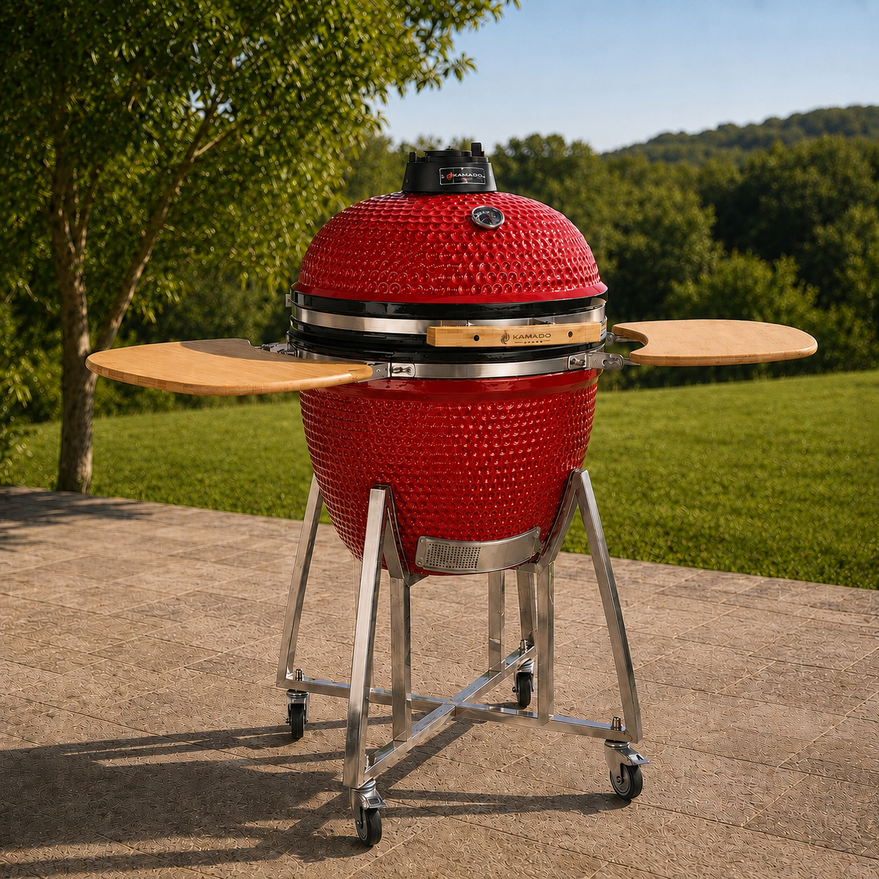 Churrasqueira Kamado Grill Super vermelha